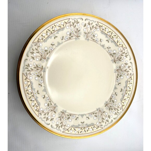 Vtg LENOX Meadow Song 6pc Set 8" Salad Plates Floral Gold Rim Porcelain USA Made - Picture 4 of 9